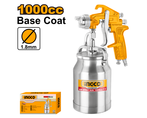 Краскопульт пневматический INGCO INDUSTRIAL 1000 мл 1,8 мм ASG3102 Краскопульт пневматический INGCO INDUSTRIAL 1000 мл 1,8 мм ASG3102