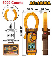 Мультиметр цифровой INGCO INDUSTRIAL 1000 А AC DCM610001