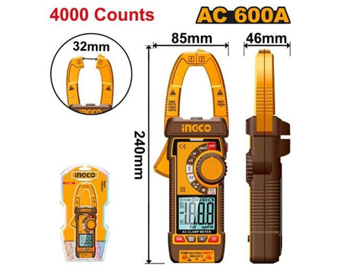 Мультиметр цифровой INGCO INDUSTRIAL 600 А AC DCM66001 Мультиметр цифровой INGCO INDUSTRIAL 600 А AC DCM66001