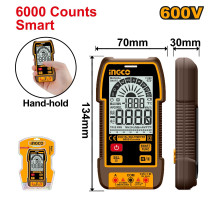 Мультиметр цифровой INGCO INDUSTRIAL 600 В DM16004
