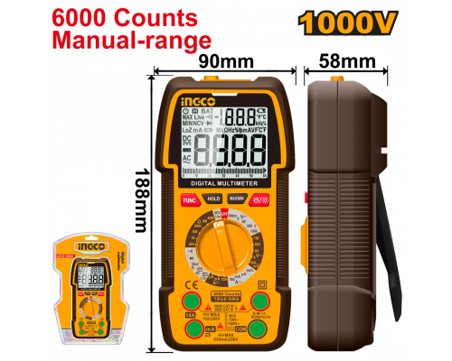 Мультиметр цифровой INGCO INDUSTRIAL 1000 В DM310002 Мультиметр цифровой INGCO INDUSTRIAL 1000 В DM310002