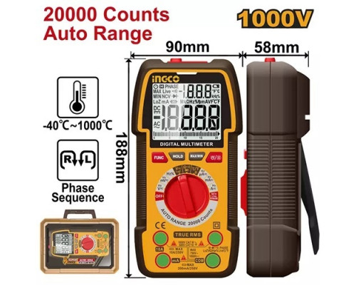 Мультиметр цифровой INGCO INDUSTRIAL 1000 В DM410003 Мультиметр цифровой INGCO INDUSTRIAL 1000 В DM410003