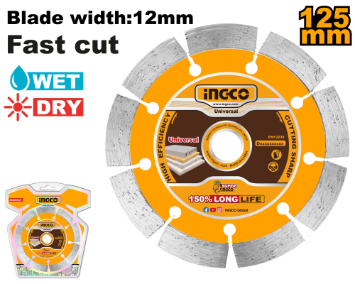 Диск алмазный сегментный INGCO INDUSTRIAL 125хх22,2 мм DMD011251