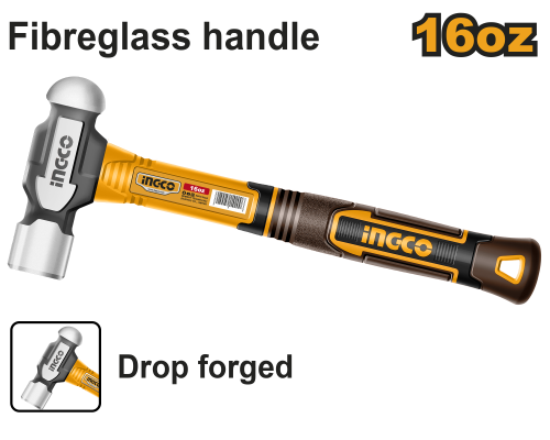 Молоток с круглым бойком INGCO 450 г HBPH81016 Молоток с круглым бойком INGCO 450 г HBPH81016