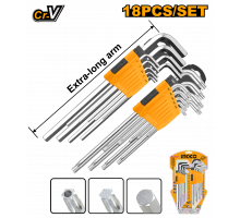 Набор шестигранников HEX 1,5-10 мм и TORX Т10-Т50 INGCO INDUSTRIAL 18 шт. HHKSET0181