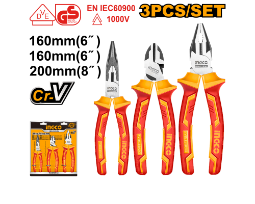 Набор диэлектрических плоскогубцев INGCO INDUSTRIAL HIKPS28318 Набор диэлектрических плоскогубцев INGCO INDUSTRIAL HIKPS28318