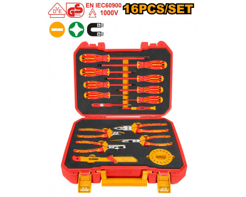 Набор изолированных инструментов 16 шт. 1000В INGCO INDUSTRIAL HKITH1601