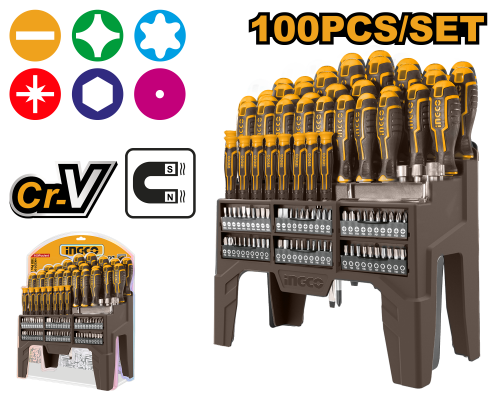 Набор отверток и бит INGCO HKSD10028 INDUSTRIAL 40+60 шт. HKSD10028 Набор отверток и бит INGCO HKSD10028 INDUSTRIAL 40+60 шт. HKSD10028
