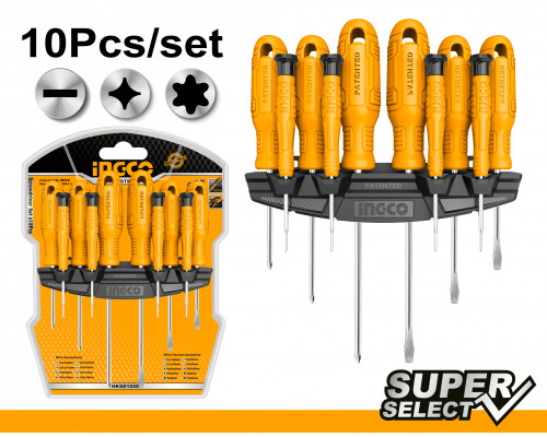 Набор отверток 10 шт. INGCO SUPER SELECT HKSD1058