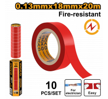 Изолента красная ПВХ INGCO HPET1012