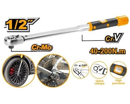 Динамометрический ключ 1/2, 40-200 Нм INGCO INDUSTRIAL HPTW200N1 Динамометрический ключ 1/2, 40-200 Нм INGCO INDUSTRIAL HPTW200N1