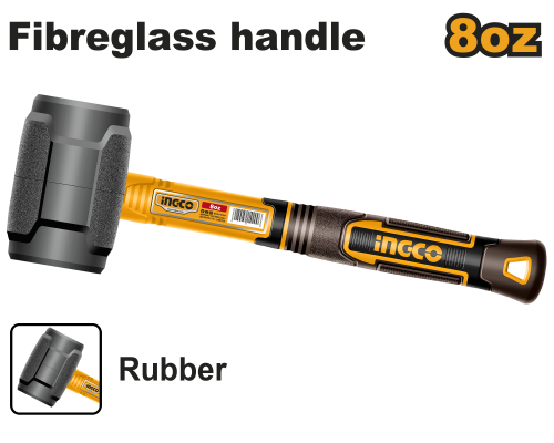 Киянка резиновая черная INGCO 220 г HRUH8808 Киянка резиновая черная INGCO 220 г HRUH8808