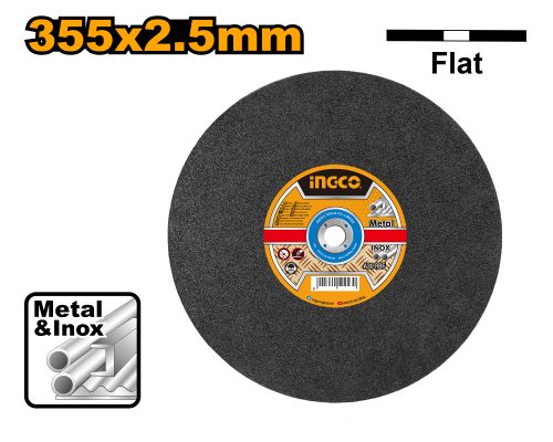 Круг отрезной по металлу INGCO 355x2.5x25.4 мм Metal MCD253551 Круг отрезной по металлу INGCO 355x2.5x25.4 мм Metal MCD253551