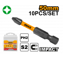 Набор ударных бит для шуруповерта IMPACT INGCO INDUSTRIAL РН2х50 мм 10 шт. SDBIM11PH223