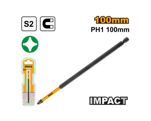 Ударная бита INGCO SUPER INDUSTRIAL S2, PH1x100мм, 1шт. SDBIM71PH1100