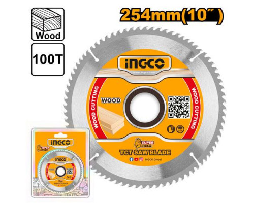 Диск пильный по дереву TCT INGCO INDUSTRIAL 254х30 мм 40Т TSB1254210 Диск пильный по дереву TCT INGCO INDUSTRIAL 254х30 мм 40Т TSB1254210