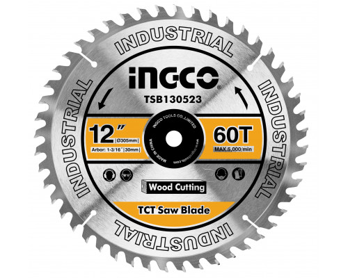 Диск пильный по дереву TCT 305х30 мм 60Т INGCO INDUSTRIAL TSB130523 Диск пильный по дереву TCT 305х30 мм 60Т INGCO INDUSTRIAL TSB130523