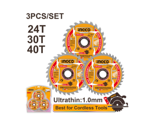 Диск пильный по дереву ультратонкий TCT INGCO INDUSTRIAL 165х20х1 мм 24Т, 40Т, 60Т 3 шт. TSB16503 Диск пильный по дереву ультратонкий TCT INGCO INDUSTRIAL 165х20х1 мм 24Т, 40Т, 60Т 3 шт. TSB16503