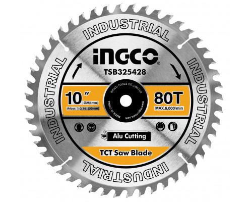 Диск пильный TCT 254х30 мм 80Т INGCO INDUSTRIAL TSB325428 Диск пильный TCT 254х30 мм 80Т INGCO INDUSTRIAL TSB325428