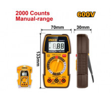 Мультиметр цифровой INGCO индикация: TRUR RMS 2000 отсчетов DM360011