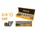 Набор торцевых головок 15 шт. 3/4" INGCO INDUSTRIAL HKTS034151