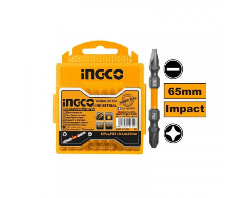 Набор ударных бит IMPACT РН2+SL6.0 10 шт. INGCO INDUSTRIAL SDBIM21HL133 Набор ударных бит IMPACT РН2+SL6.0 10 шт. INGCO INDUSTRIAL SDBIM21HL133