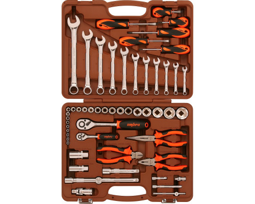 Набор универсального инструмента OMBRA 1/4", 1/2"DR (55 предметов) OMT55S