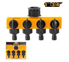 Пластиковый соединитель для шланга 4-канальный INGCO 1"- 3/4" HHC1402