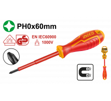 Отвертка диэлектрическая крестовая INGCO INDUSTRIAL PH0x60 мм HISD81PH060