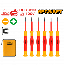 Набор диэлектрических отвёрток для точечных работ INGCO INDUSTRIAL 6 шт. HKIPSD0601