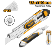 Нож канцелярский INGCO INDUSTRIAL 18х100 мм  HKNS1808