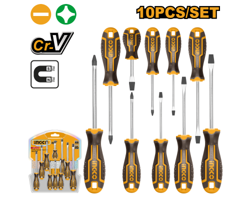 Набор отверток INGCO INDUSTRIAL 10 шт. HKSD1028