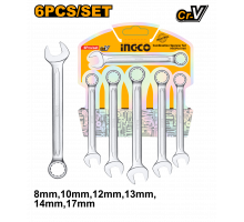 Набор комбинированных гаечных ключей INGCO INDUSTRIAL 8-17 мм 6 шт. HKSPA1068