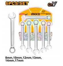 Набор комбинированных гаечных ключей INGCO INDUSTRIAL 8-17 мм 6 шт. HKSPA1068