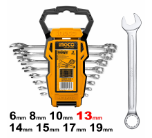 Набор комбинированных гаечных ключей INGCO INDUSTRIAL 6-19 мм 8 шт. HKSPA1088-I