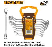 Набор накидных изогнутых ключей INGCO INDUSTRIAL 6-22 мм 8 шт. HKSPA3088