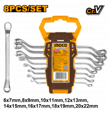 Набор накидных изогнутых ключей INGCO INDUSTRIAL 6-22 мм 8 шт. HKSPA3088
