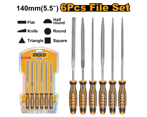 Набор надфилей INGCO  6 шт. 140 мм HKTF63