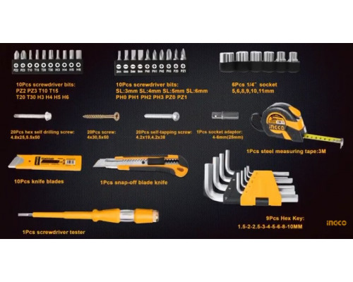 Набор инструмента для дома INGCO 117 предметов HKTHP21171
