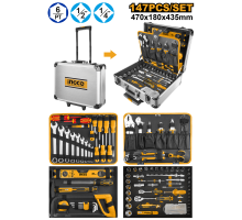 Набор инструмента для дома и авто INGCO 147 предметов HKTHP21471