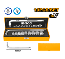 Набор торцевых головок INGCO INDUSTRIAL 1/2" 10-24 мм 10 шт. HKTS12101