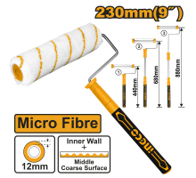 Валик малярный с телескопической ручкой INGCO 12x230 мм 440-880 мм HRHT442302T
