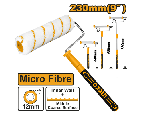 Валик малярный с телескопической ручкой INGCO 12x230 мм 440-880 мм HRHT442302T