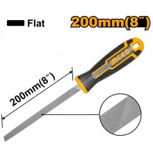 Напильник слесарный плоский INGCO INDUSTRIAL 200 мм HSFF088P