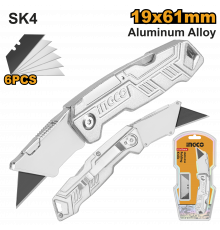 Нож трапециевидный универсальный складной INGCO HUK6236
