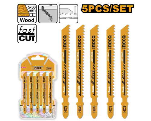Набор полотен для лобзика по дереву INGCO JBT144D
