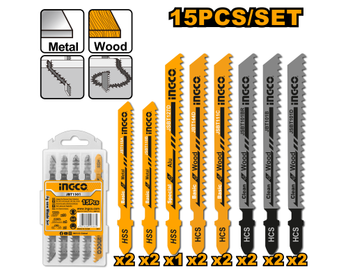 Набор пильных полотен для электролобзика INGCO JBT1501