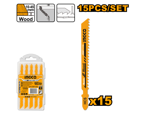 Набор полотен для лобзика по дереву INGCO JBT15111C