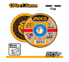 Круг отрезной по металлу INGCO 180x1,6x22.2 мм Metal/Inox MCD161801