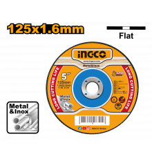 Круг отрезной по металлу INGCO 125x1.6x22.2 мм Metal/Inox MCD301252